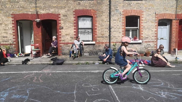 Children playing on Harold Road during a Dublin 7 Play Street initiative in June 2023. Photo: Jenny Fearn.