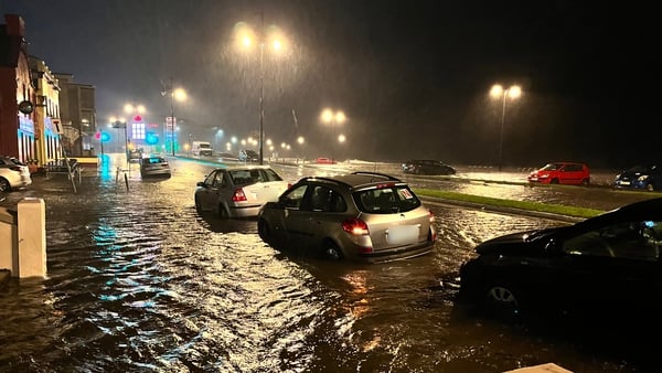 Cars were caught by significant flooding in Co Galway due to Storm Debi (file image)