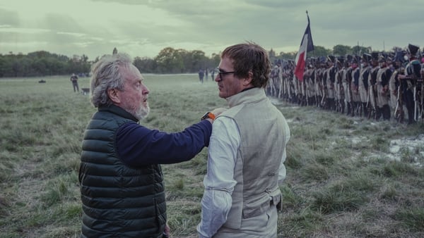 Ridley Scott and Joaquin Phoenix filming Napoleon