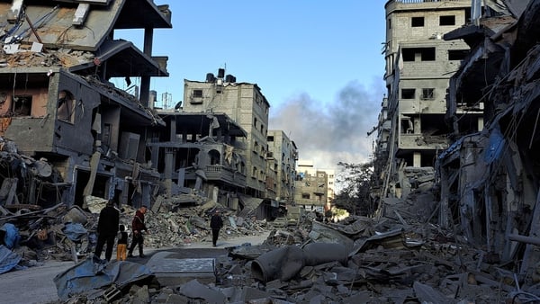 Debris in Beit Lahia in gaza following Israeli bombardment